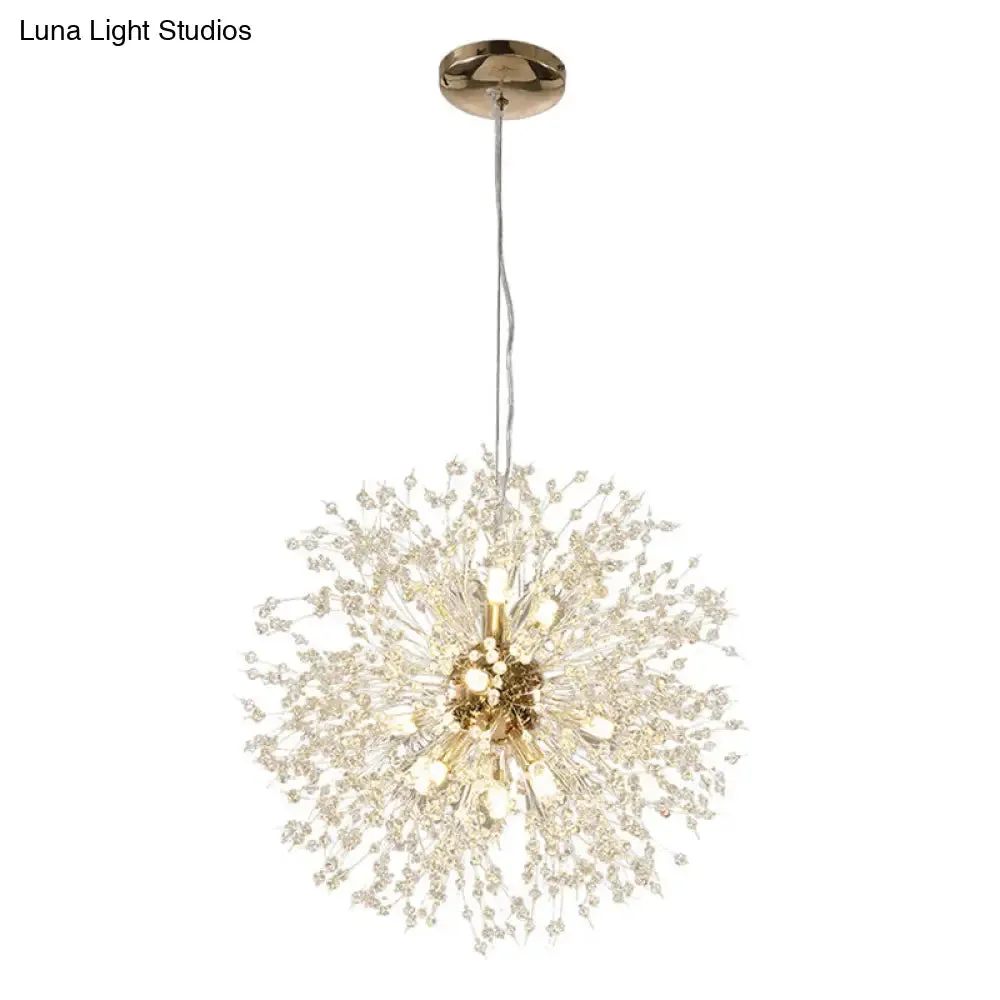 Dandelion Crystal Orb Ceiling Chandelier - Modern Light Fixture for Living Room