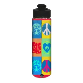 Designer Stainless Steel Sipper Water Bottle - Peace