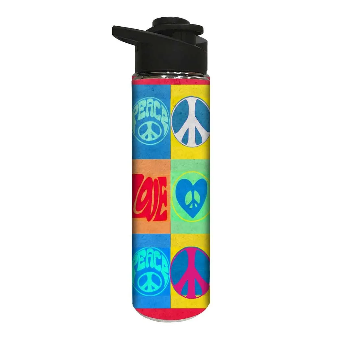 Designer Stainless Steel Sipper Water Bottle - Peace