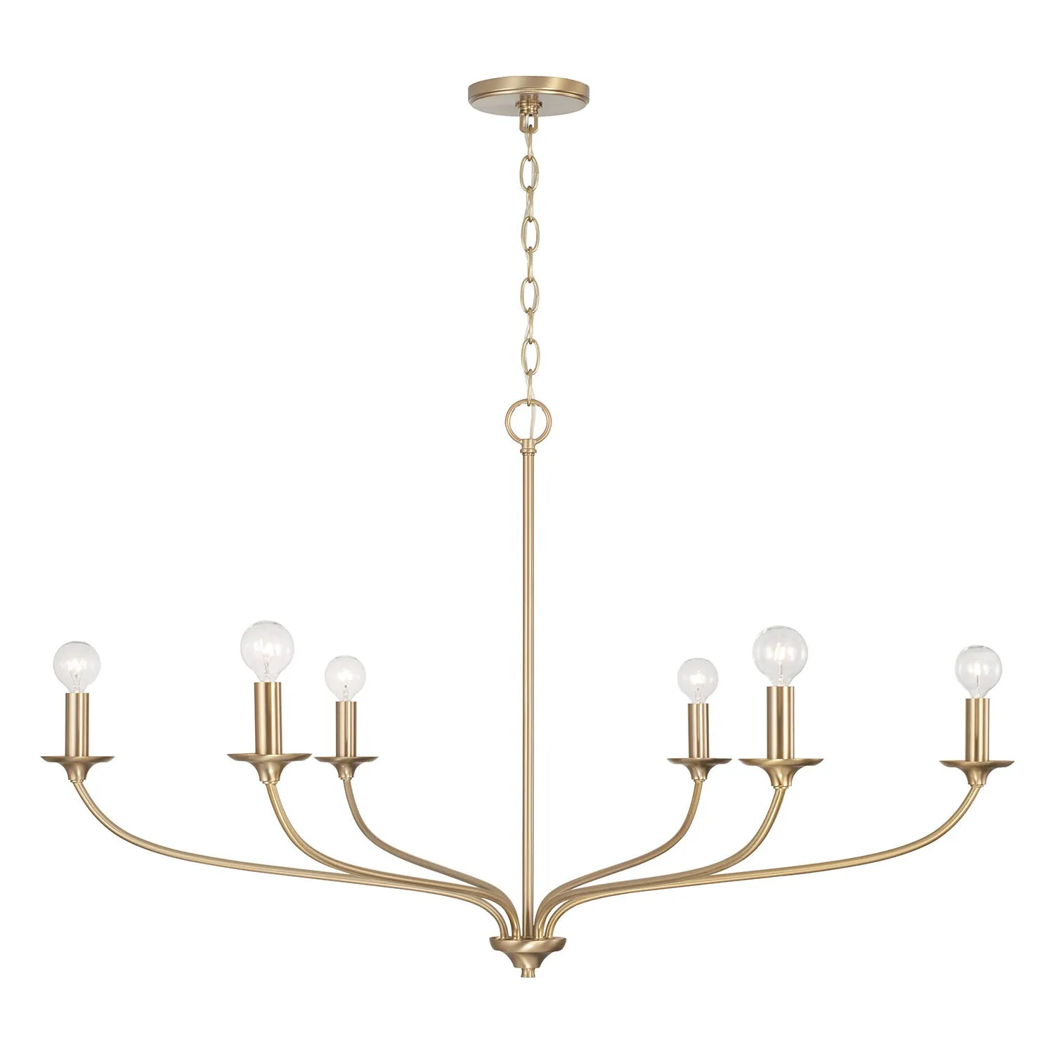 DOLAN 6-LIGHT CHANDELIER, MATTE BRASS