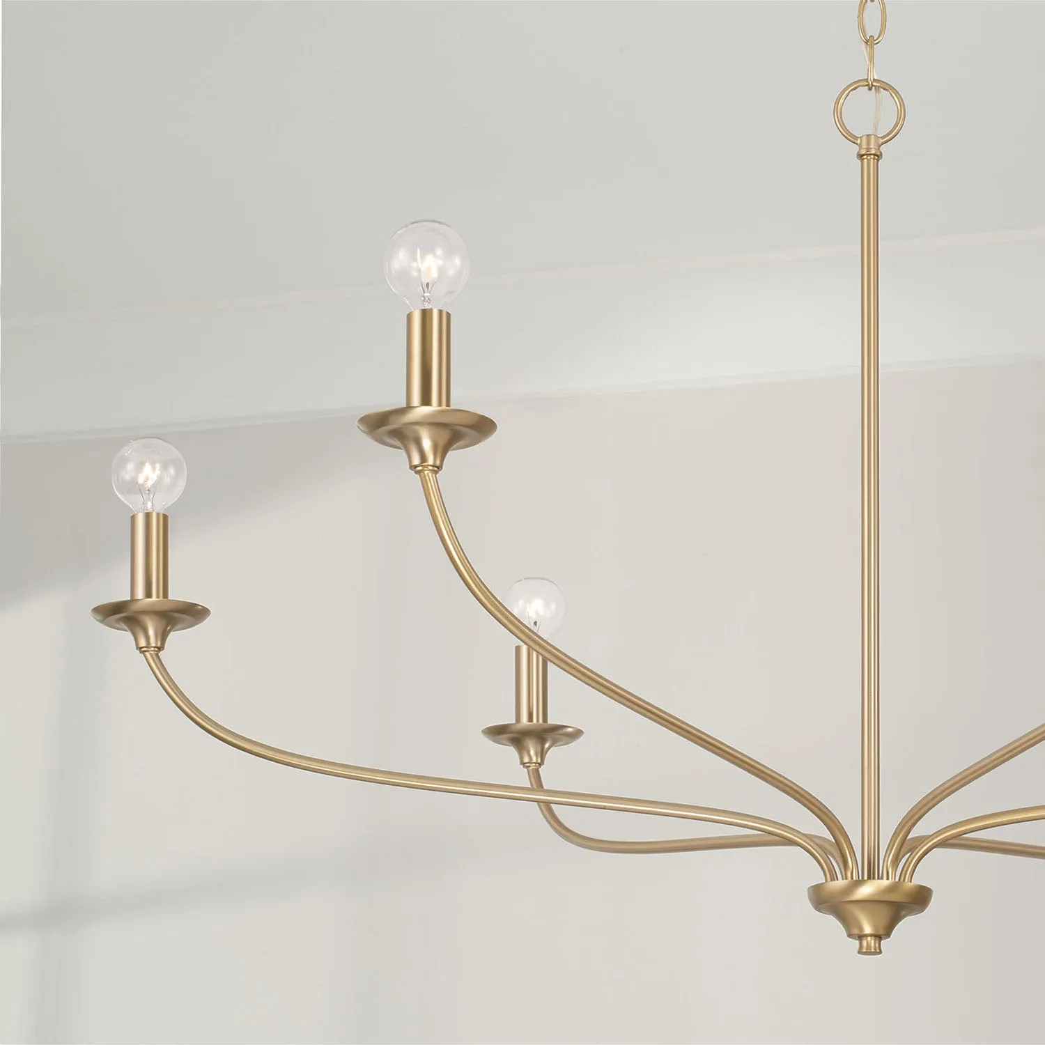 DOLAN 6-LIGHT CHANDELIER, MATTE BRASS