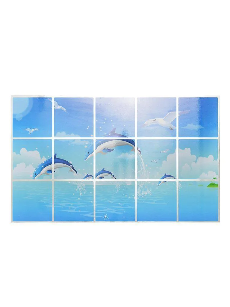 Dolphin Graphic Oil Proof Sticker