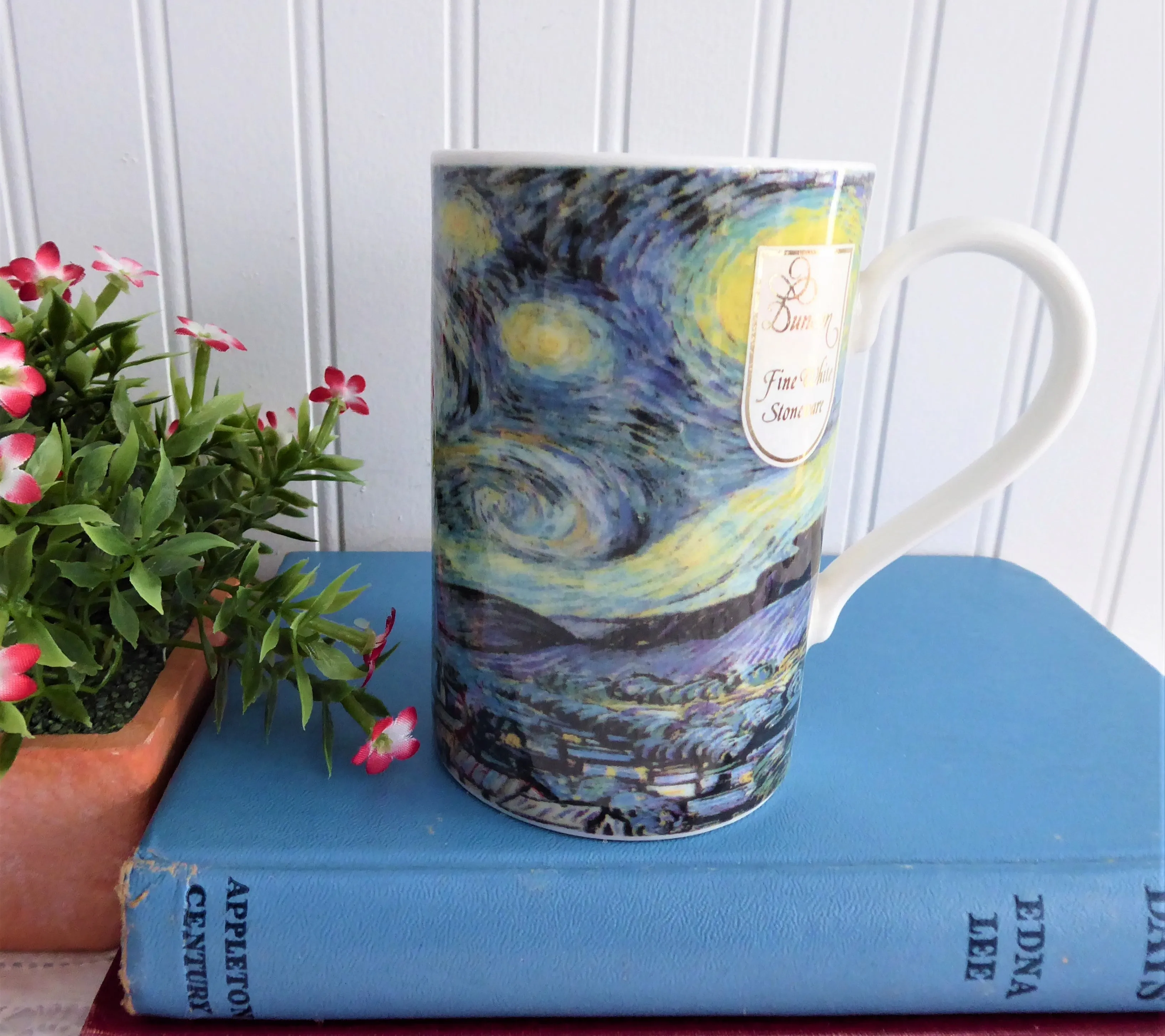 Dunoon Mug Van Gogh Starry Night Stoneware 1990s Art Old Stock