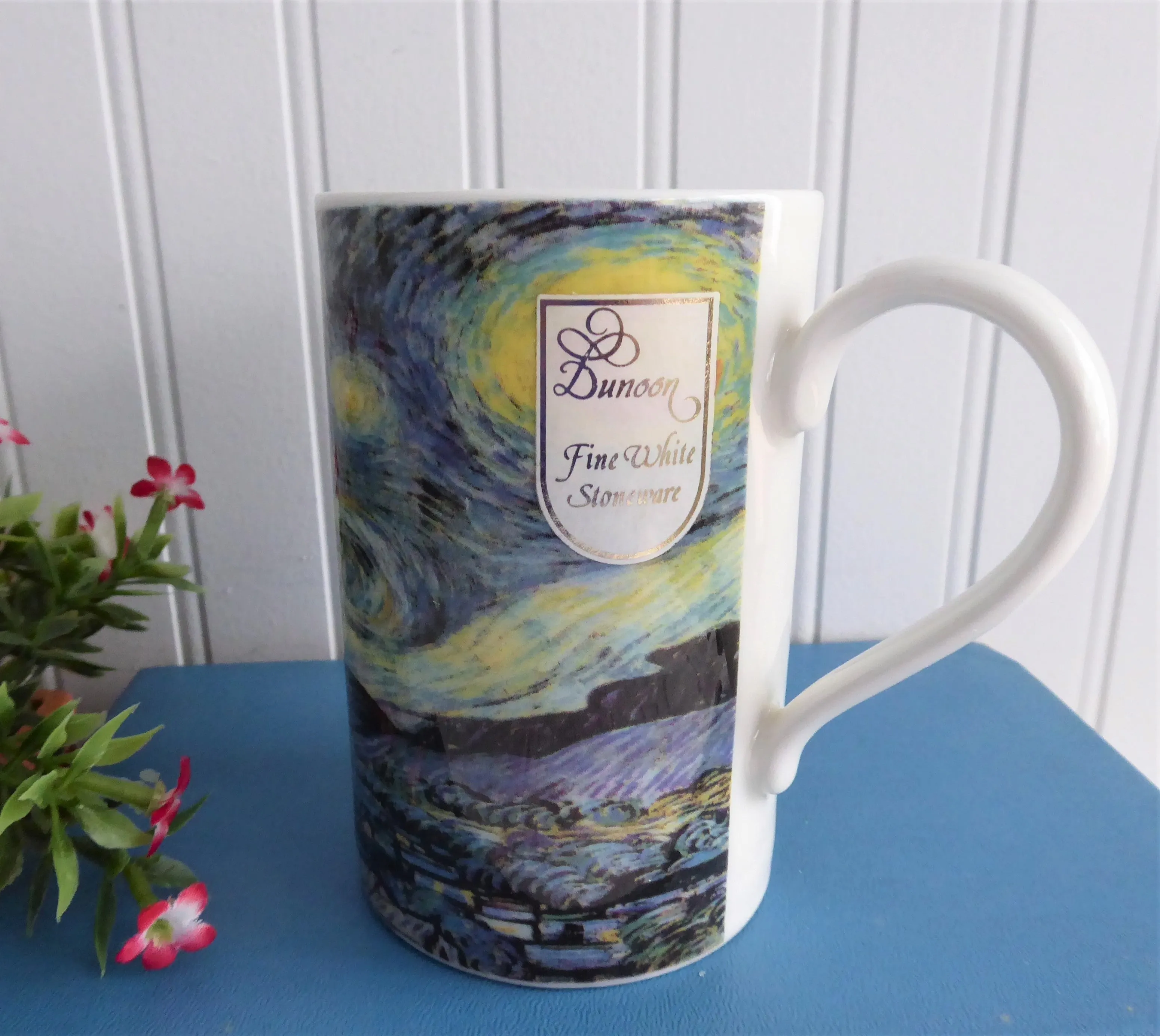 Dunoon Mug Van Gogh Starry Night Stoneware 1990s Art Old Stock