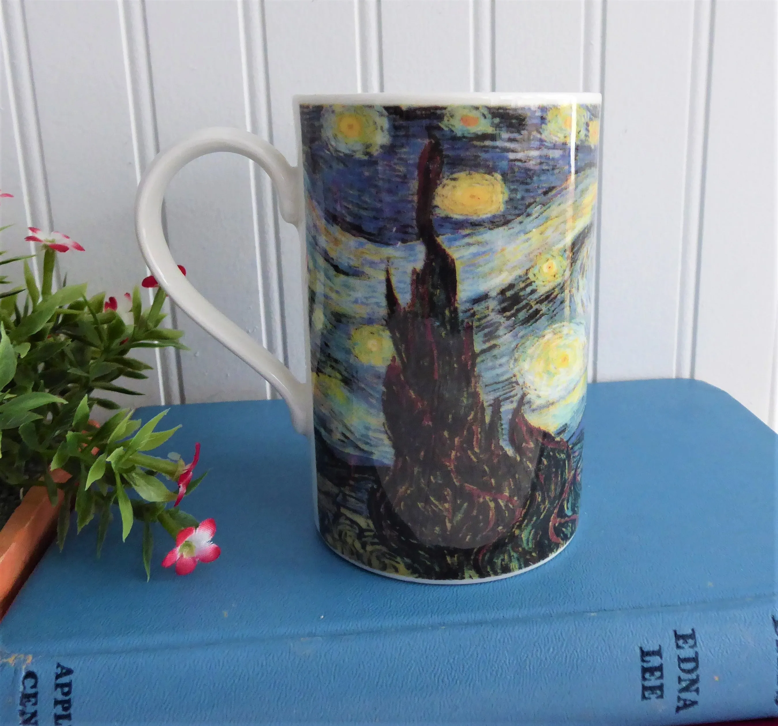 Dunoon Mug Van Gogh Starry Night Stoneware 1990s Art Old Stock