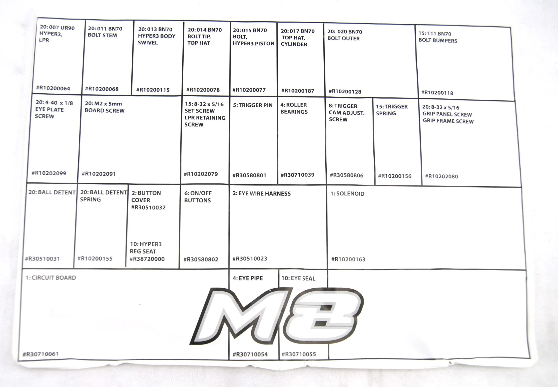 Dye Proto MTX08 Complete Repair Kit