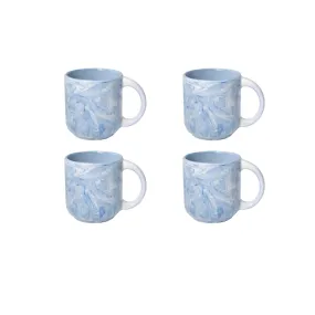 Ellementry The Earth Ceramic Mug (250 ML) | Mug for Coffee, Tea and Milk | Microwave Safe Cup | Cofee Mug for Office, Home and Travel | Chip Resistant | Birthday Gift (Pack of 4)