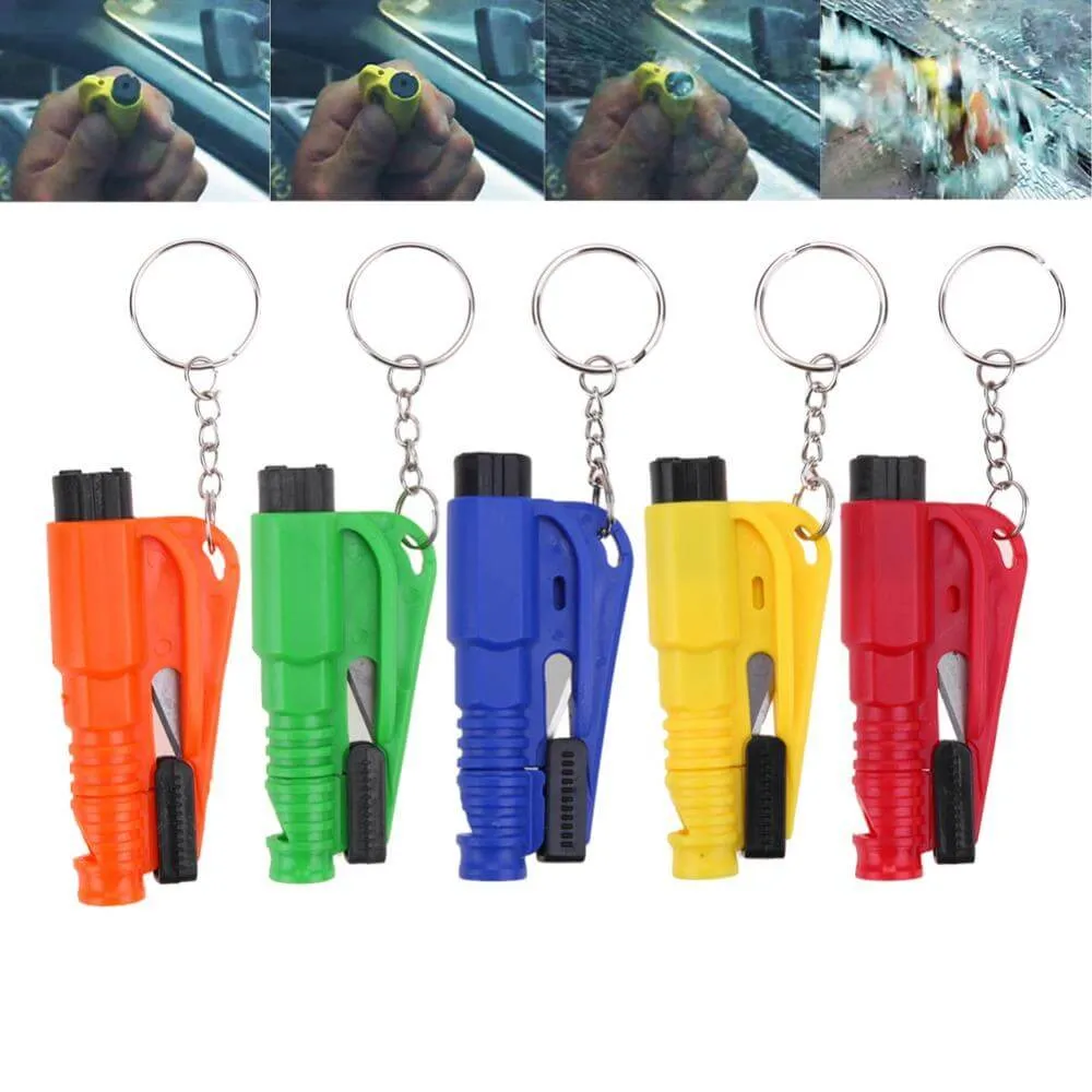 Emergency Mini Safety Hammer Auto Car Window Glass Breaker Keychain Es