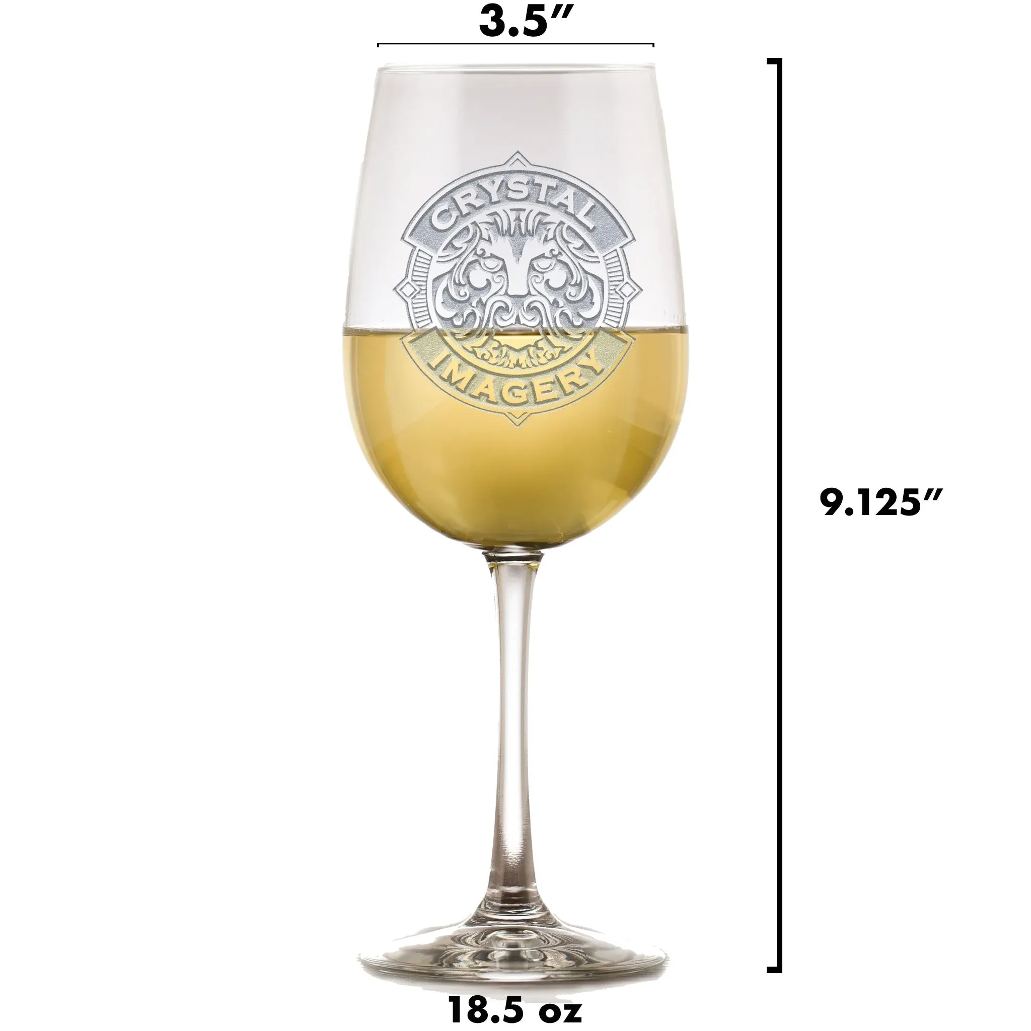 Engraved Personalized Wedding Wreath Wine Glass