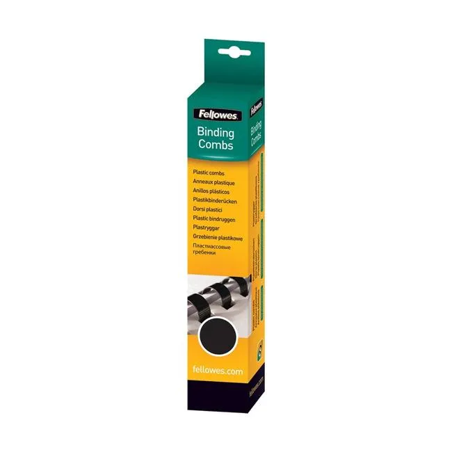 Fellowes Plastic Binding Coils 16mm Black Pack of 25