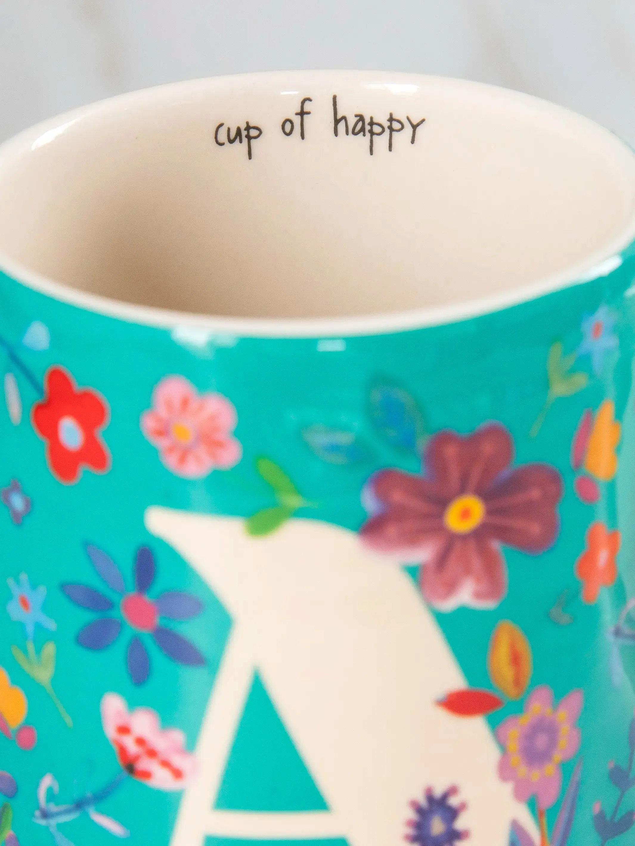 Floral Initial Mug - A