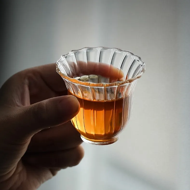 Flower Petals Glass Tea Cups