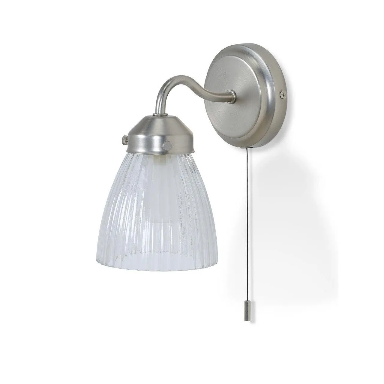 Fovant Bathroom Glass Wall Light | Satin Nickel