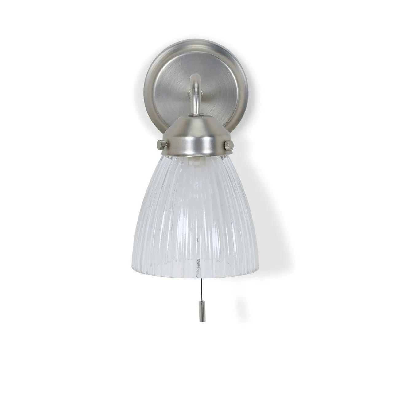 Fovant Bathroom Glass Wall Light | Satin Nickel