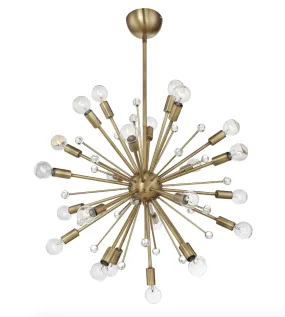 GALEA 24 LIGHT CHANDELIER, WARM BRASS