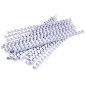 Gbc Plastic Binding Comb Round 21 Loop 12Mm A4 White Pack 100