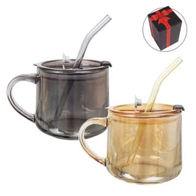 Glass Mug with Straw