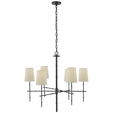 GRENOL 6 LIGHT BAMBOO CHANDELIER, BRONZE