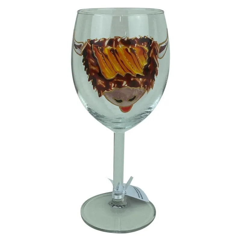 Highland Cow Wine Glass