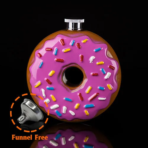 Hot Sale Portable Doughnut Flask 10 oz Food Grade Stainless Steel Hip Flask drinkware Alcohol Liquor Whiskey Bottle gifts