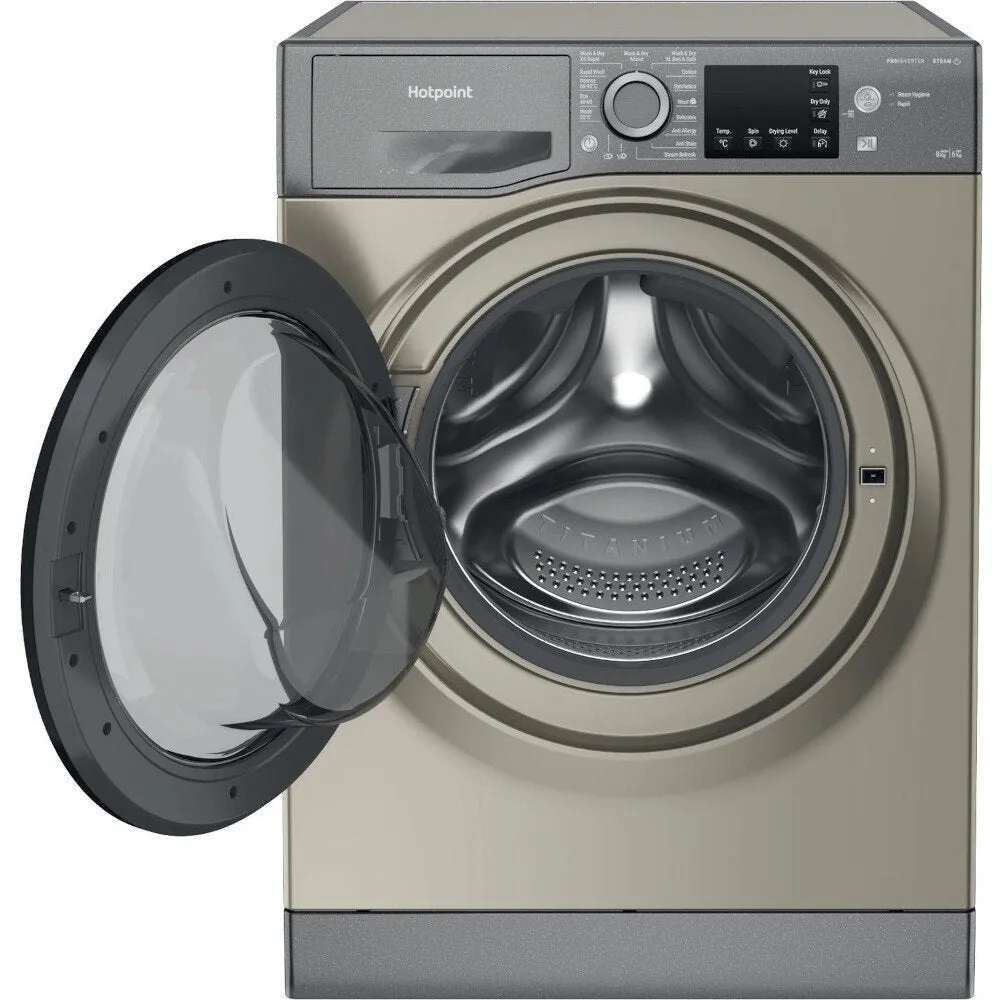 Hotpoint NDB8635GK 8kg/6kg Washer Dryer with 1400 rpm, 59.5cm Wide - Graphite