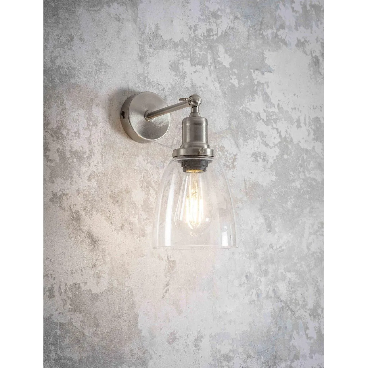 Hoxton Dome Wall Light - Satin Nickel