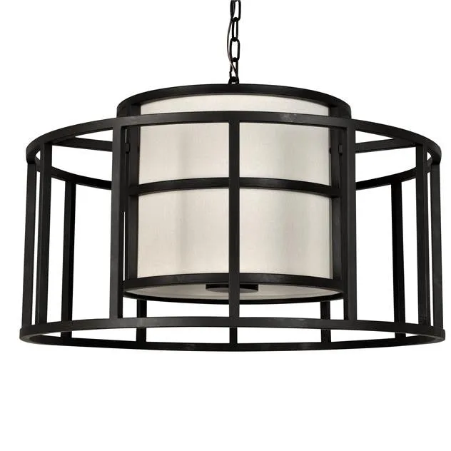 HULTON 5 LIGHT CHANDELIER, MATTE BLACK