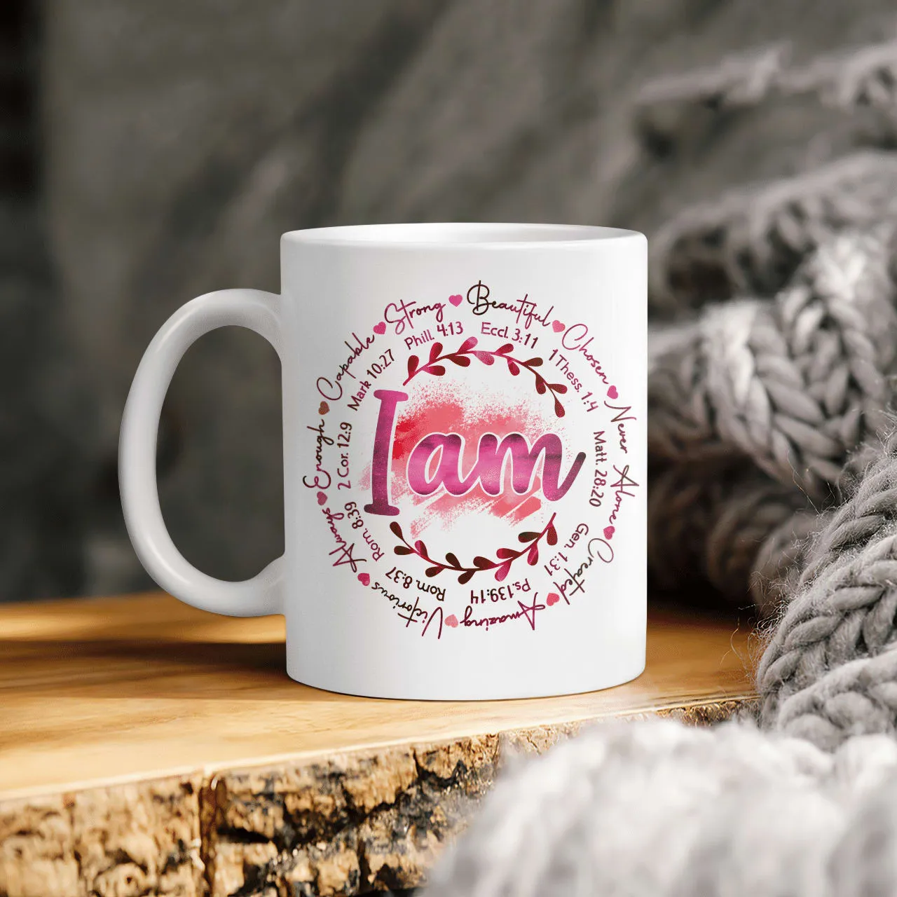 I Am Strong, Beautiful, Chosen, Never Alone, Created, Amazing, God Mug, Jesus Mug, Faith Mug