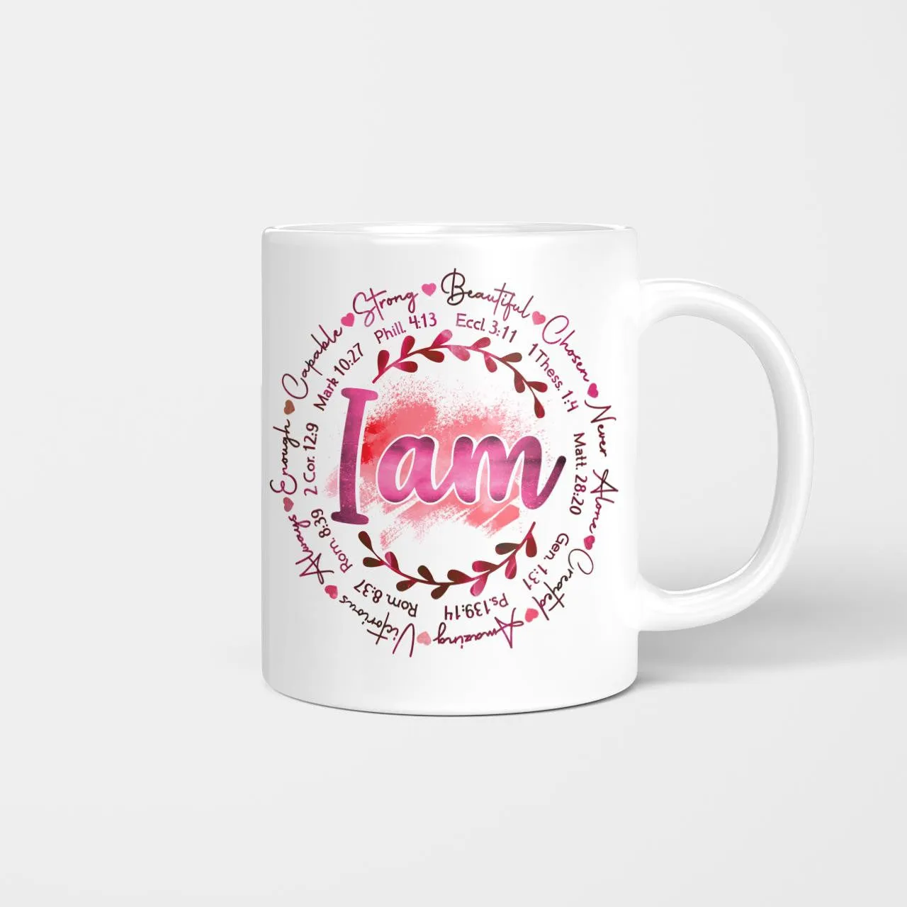 I Am Strong, Beautiful, Chosen, Never Alone, Created, Amazing, God Mug, Jesus Mug, Faith Mug