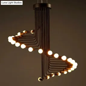 Iron Spiral Desk Pendant Light - Loft Style Ceiling Chandelier Fixture