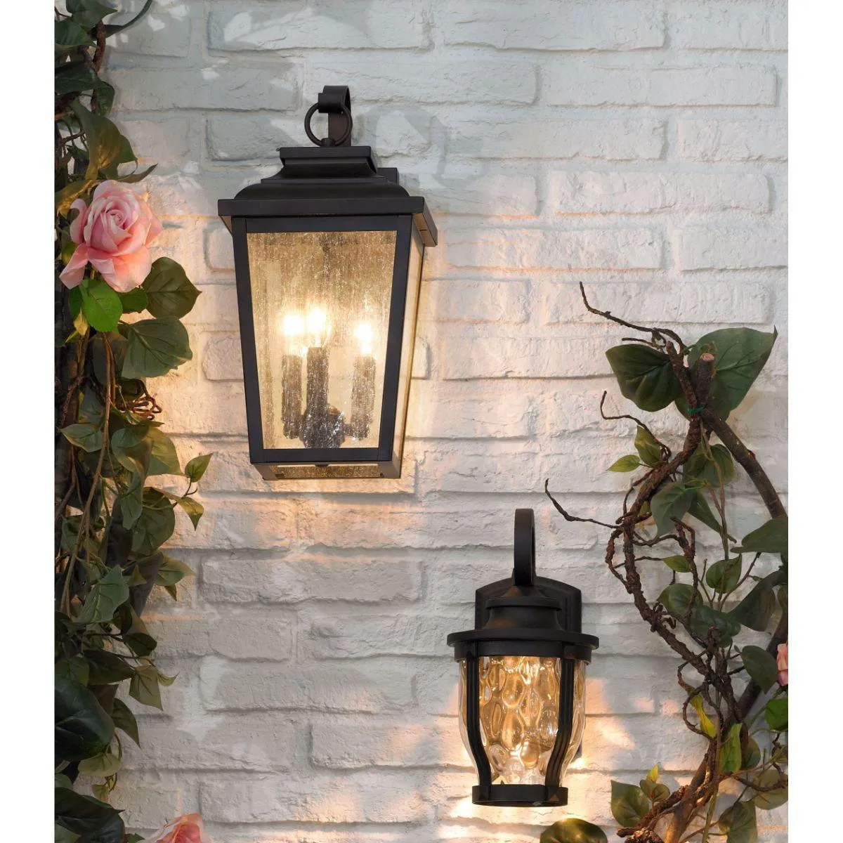 Irvington Manor 17 in. 3 Lights Outdoor Wall Lantern Bronze Finish