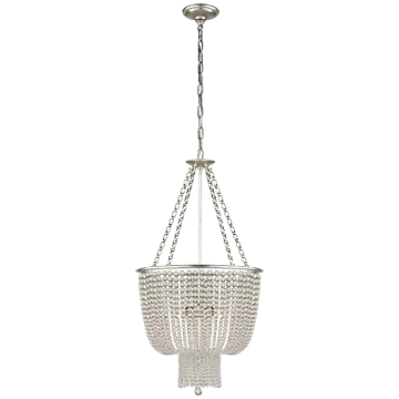 JACQUELINE 4 LIGHT CHANDELIER, BURNISHED SILVER LEAF