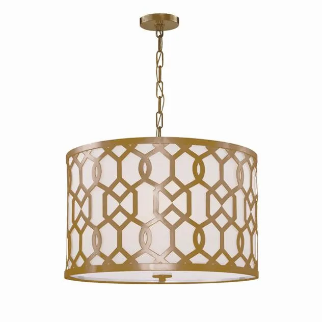 JENNINGS 5 LIGHT CHANDELIER, AGED BRASS