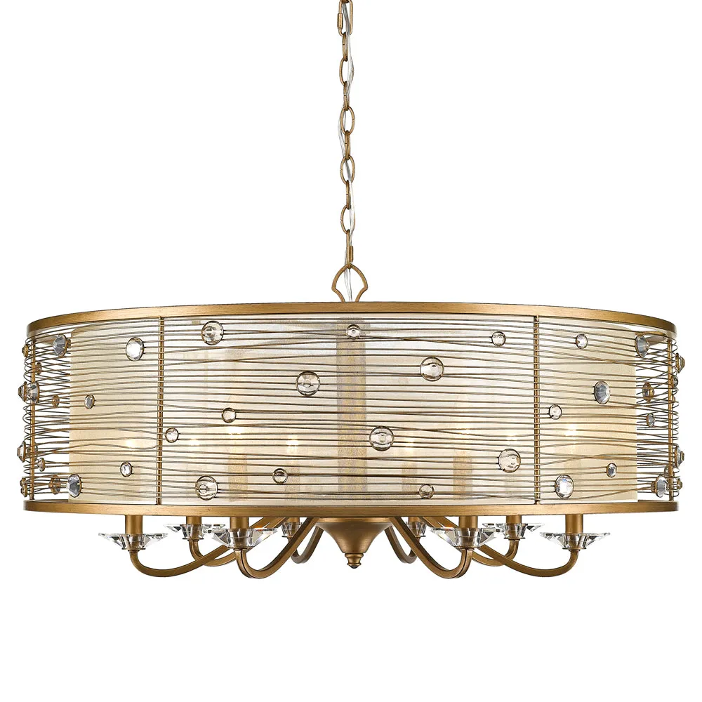 JOIA 8 LIGHT CHANDELIER, PERUVIAN GOLD