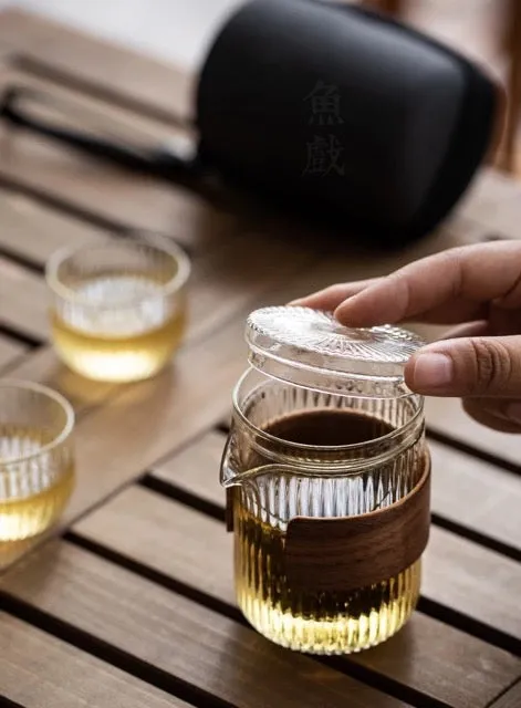 Kaori | Portable Glass Tea Set - One Pot Two Cups