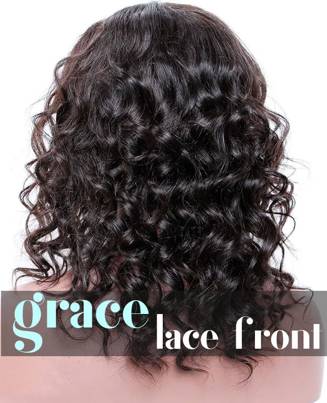 LACE FRONT WIG: Short Curly Free Part Bob Wig