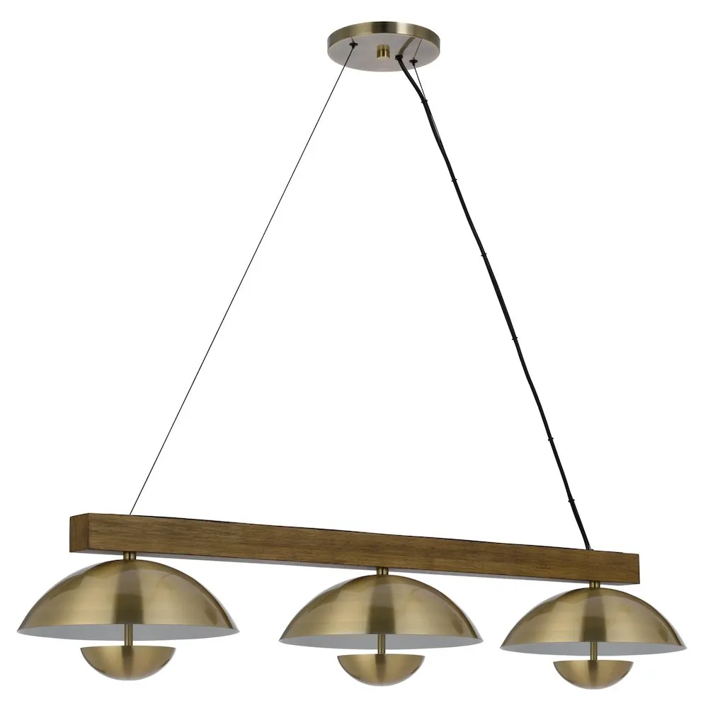 Lakeland 15W X 3 Intergrated Dimmable Led Metal / Birch Wood Island Chandelier