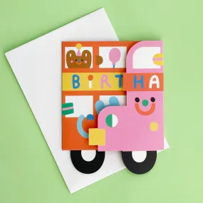 Large Birthday Bus Fold Out Card