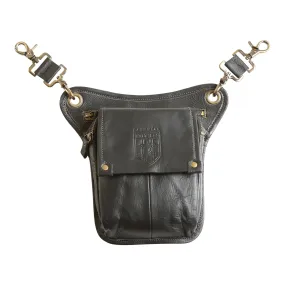 Leather Sporran - Black Raw Hide