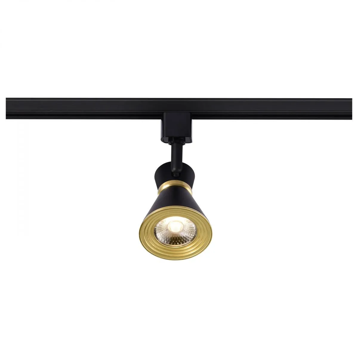 LED Cinch Halo Track Head 12W 1000 Lumens 3000K, 24°, Black and Brass