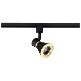 LED Cinch Halo Track Head 12W 1000 Lumens 3000K, 24°, Black and Brass