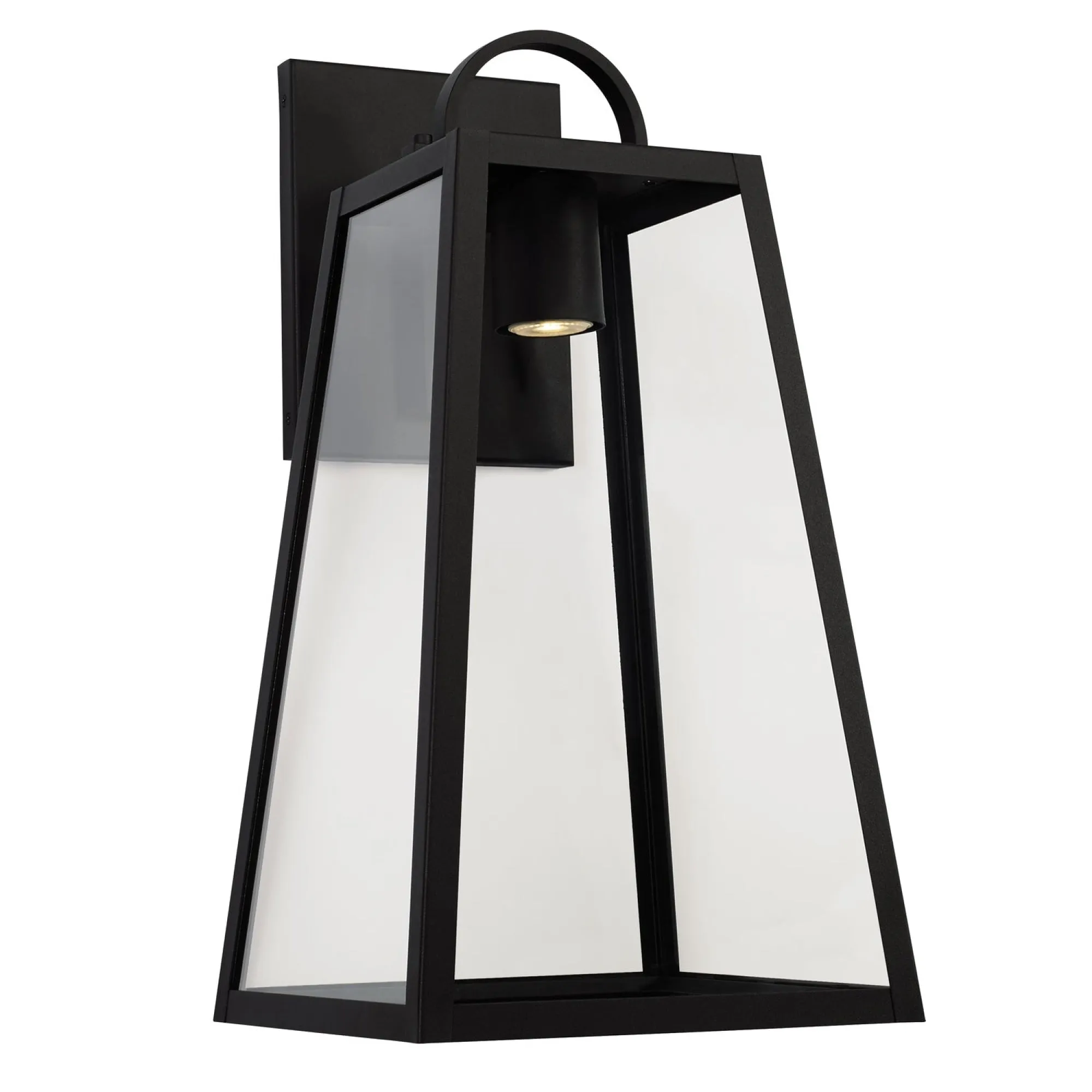 Leighton - 1 Light Coastal Outdoor Wall Lantern - Night Sky - 23" - Black