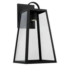 Leighton - 1 Light Coastal Outdoor Wall Lantern - Night Sky - 23" - Black