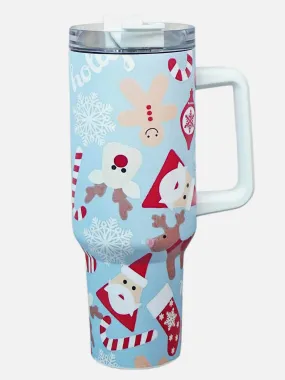 Little Surprise Box Christmas Vacum insulated stainless steel Tumbler with lid and straw, 1 litre