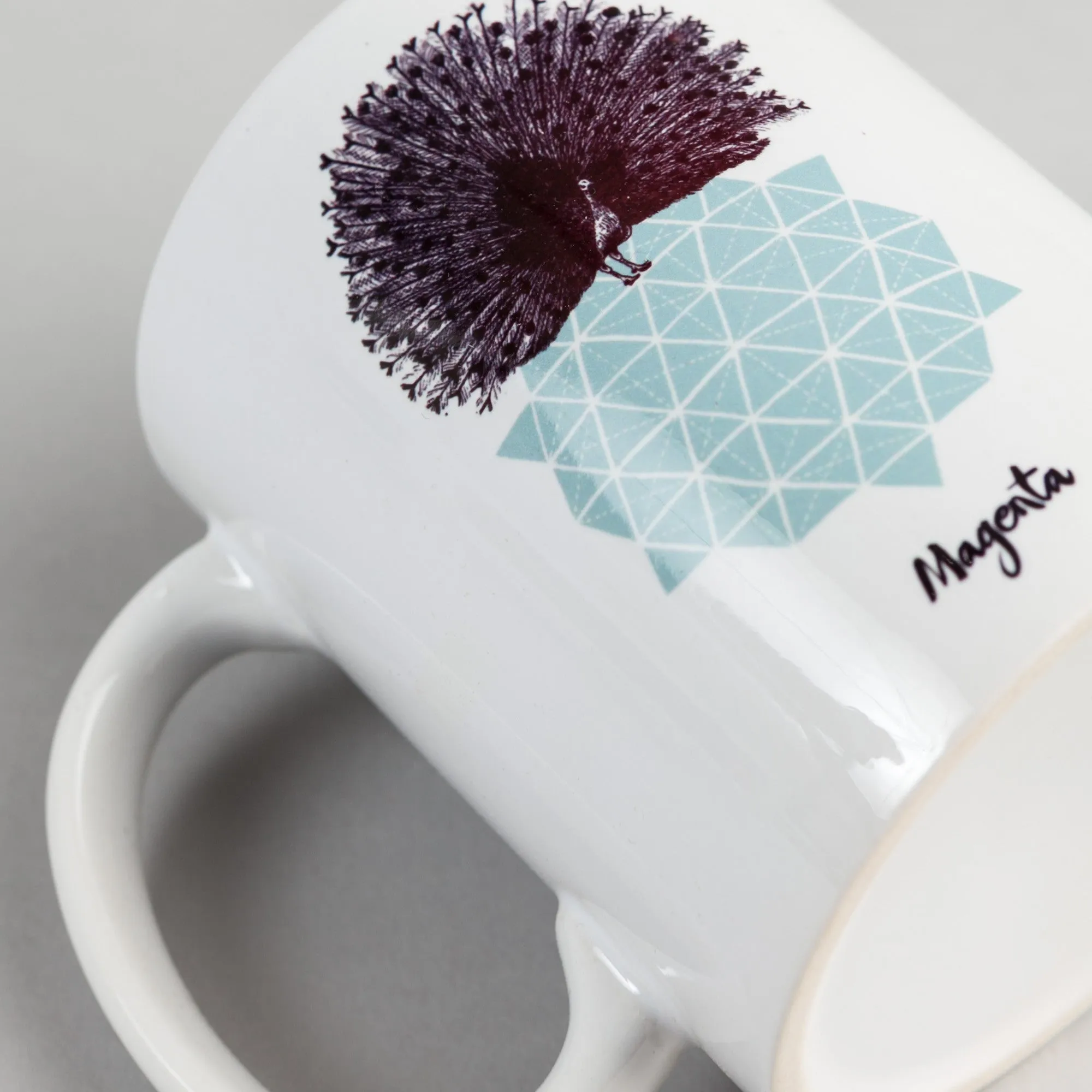 Magenta Peacock Mug - Multi