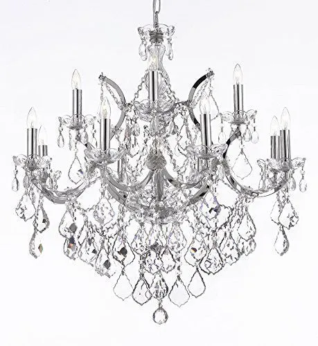 Maria Theresa Chandelier Lighting Crystal Chandeliers H30 "X W28" Trimmed With Spectra (Tm) Crystal - Reliable Crystal Quality By Swarovski Chrome Finish - J10-B7/Chrome/26049/12 1Sw