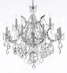 Maria Theresa Chandelier Lighting Crystal Chandeliers H30 "X W28" Trimmed With Spectra (Tm) Crystal - Reliable Crystal Quality By Swarovski Chrome Finish - J10-B7/Chrome/26049/12 1Sw