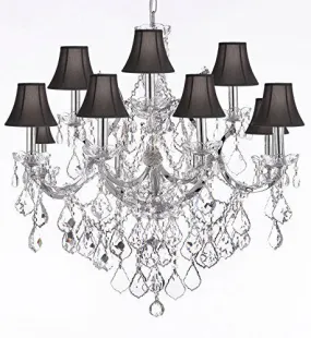 Maria Theresa Chandelier Lighting Crystal Chandeliers H30 "X W28" Trimmed With Spectra (Tm) Crystal - Reliable Crystal Quality By Swarovski Chrome Finish With Shades - Sc/B7/Chrome/26049/12 1Sw