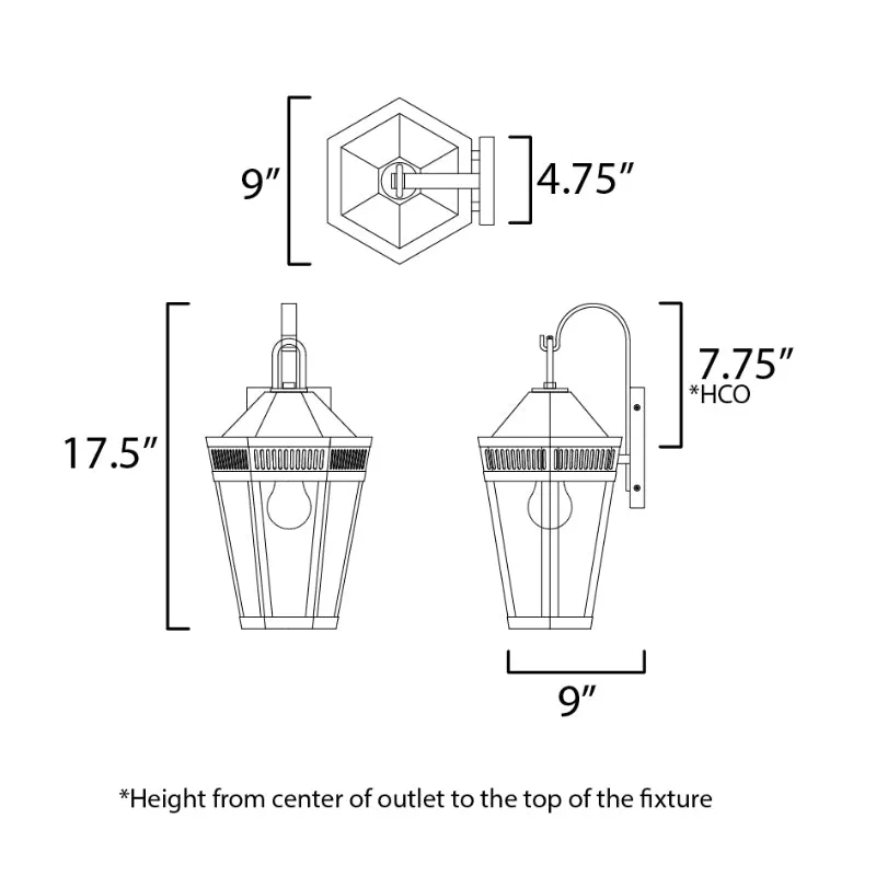 Maxim 30592 Oxford 1-lt 18" Tall Outdoor Wall Sconce