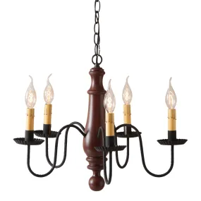 Medium Norfolk Wood Chandelier in Sturbridge Red